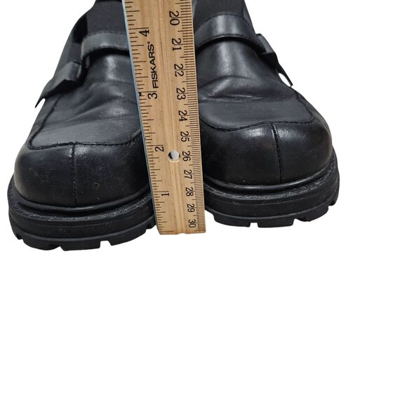 Esprit Black Leather Womens Loafers 9 Slip-On Style Chunky Tread Sole Bryant 90s - Picture 7 of 12